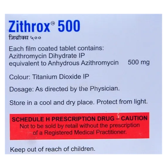 zithrox 500mg tablet 5's
